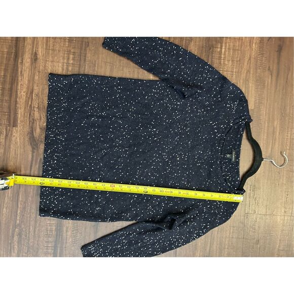 Talbots Navy Blue Sequin Knit Holiday Sweater, Size Small - Picture 3 of 6